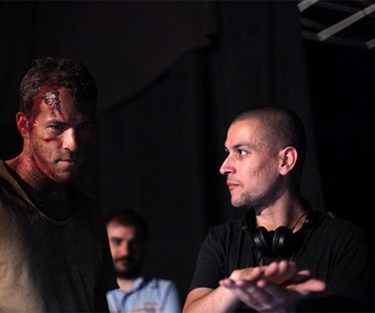 Sur le plateau du film Buried