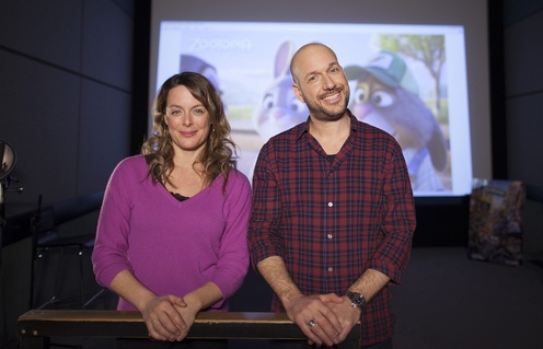 Dans le studio d'enregistrement du film Zootopia