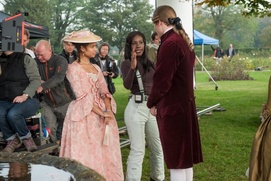 Sur le plateau du film Belle