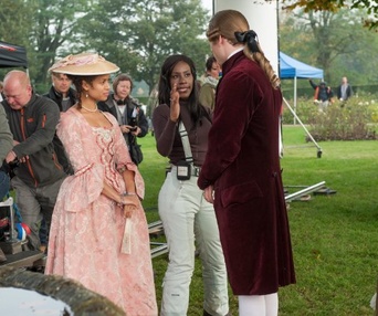 Sur le plateau du film Belle