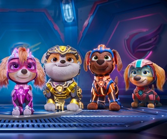 Une scène du film Paw Patrol: The Mighty Movie