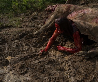 Une scène du film Leatherface