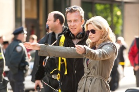 Sur le plateau du film Man on a Ledge