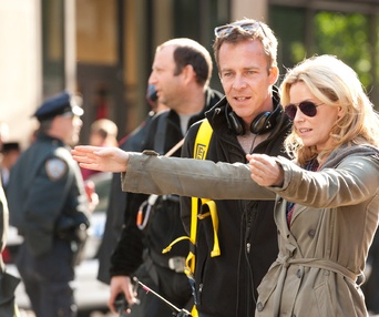 Sur le plateau du film Man on a Ledge