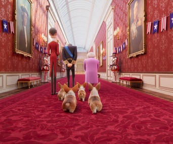 Une scène du film The Queen's Corgi