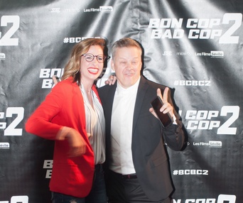 Sur le tapis rouge du film Bon Cop Bad Cop 2