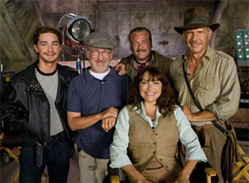 L'équipe d'Indiana Jones et le réalisateur, Steven Spielberg