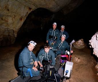 Sur le plateau du film Cave of Forgotten Dreams