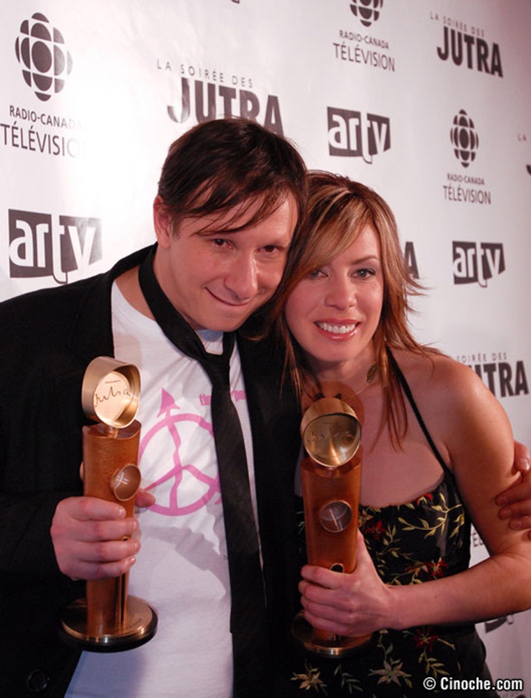 Paul Ahmarani et Céline Bonnier à la neuvième soirée des Jutra.