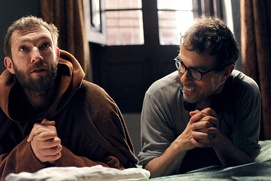 Sur le plateau du film Le Moine