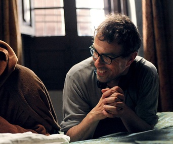 Sur le plateau du film Le Moine