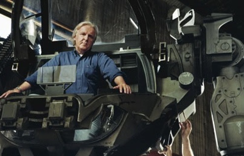 James Cameron sur le plateau du film Avatar