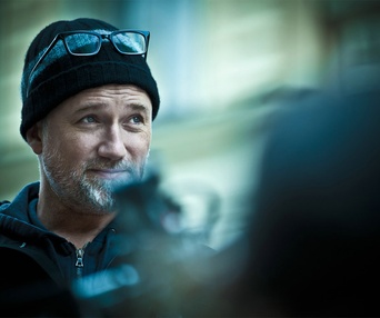 Sur le plateau du film The Girl with the Dragon Tattoo