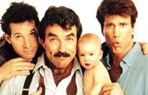 Steve Guttenberg, Tom Selleck et Ted Danson dans le film Three Men and a Baby