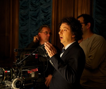 Sur le plateau du film Les Garçons et Guillaume, à Table!