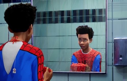 Une scène du film Spider-Man : Dans le spider-verse