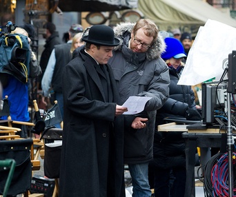 Sur le plateau du film The Immigrant