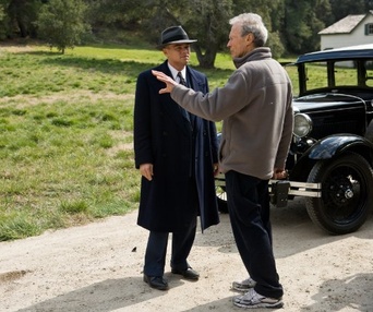 Sur le plateau du film J. Edgar