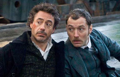Robert Downey Jr. et Jude Law dans le film Sherlock Holmes