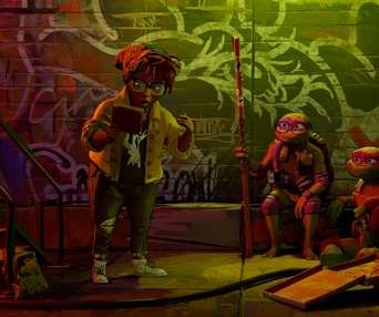 Une scène du film Teenage Mutant Ninja Turtles: Mutant Mayhem