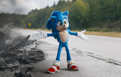 Une scène du film Sonic le hérisson