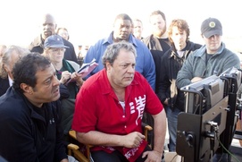 Sur le plateau du film Middle Men Sur le plateau du film Middle Men