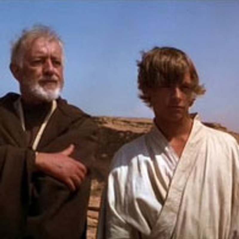 Alec Guiness et Mark Hamill dans Star Wars
