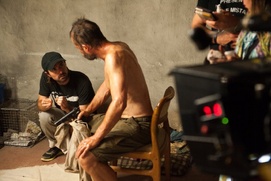 Sur le plateau du film The Rover