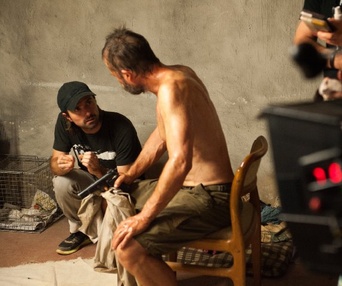 Sur le plateau du film The Rover