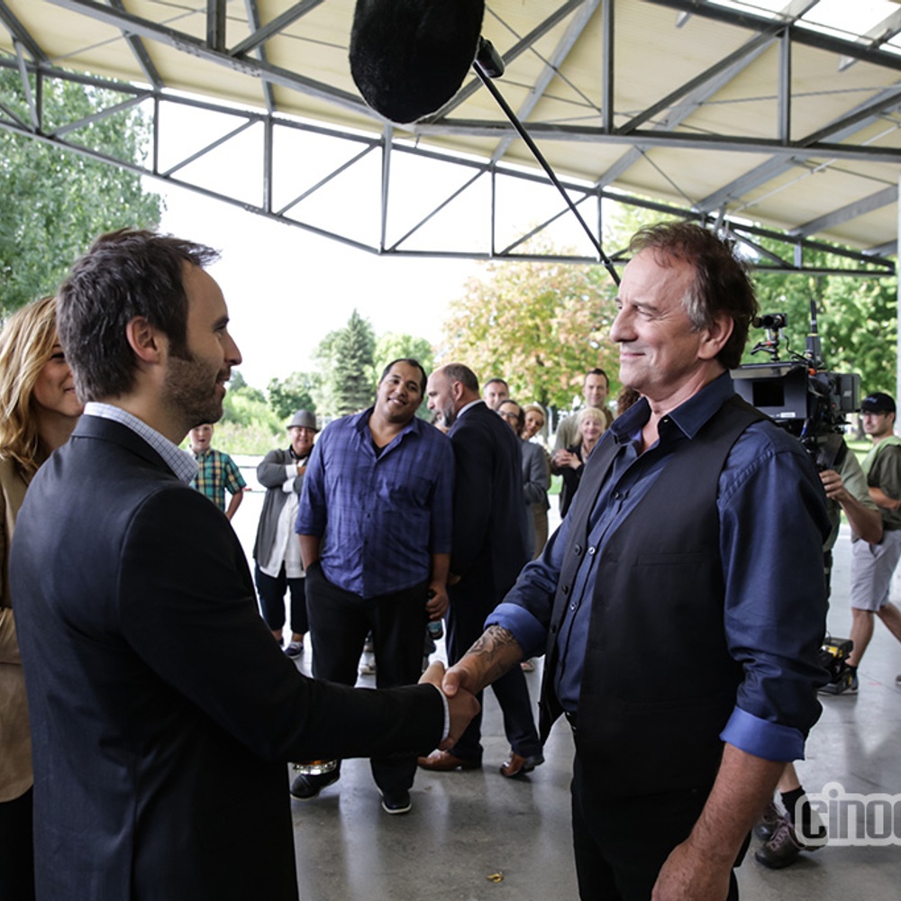 Sur le plateau du film De père en flic 2