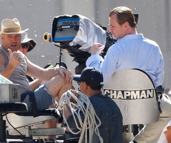 Sur le plateau du film The Dark Knight Rises