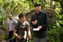 Sur le plateau du film Journey 2: The Mysterious Island Sur le plateau du film Journey 2: The Mysterious Island