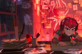 Une scène du film Nimona Une scène du film Nimona