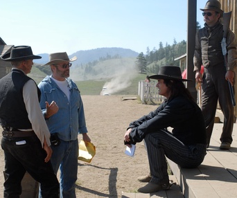Sur le pleateau du film Gunless