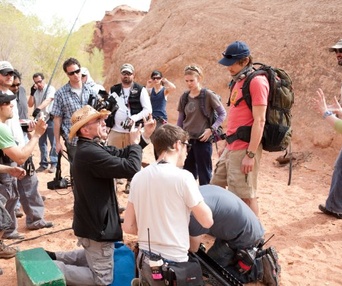 Sur le plateau du film 127 Hours