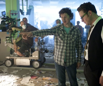 Sur le plateau du film The Green Hornet