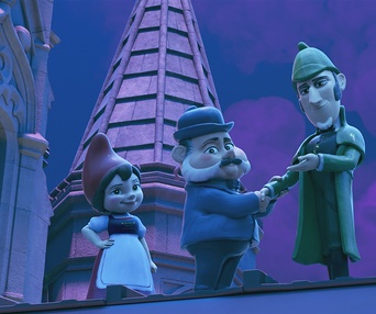 Une scène du film Sherlock Gnomes