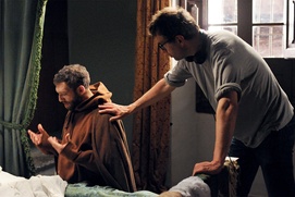 Sur le plateau du film Le Moine