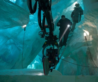 Sur le plateau du film The Thing