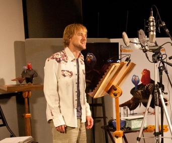 Dans le studio d'enregistrement du film Free Birds