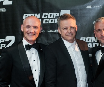 Sur le tapis rouge du film Bon Cop Bad Cop 2