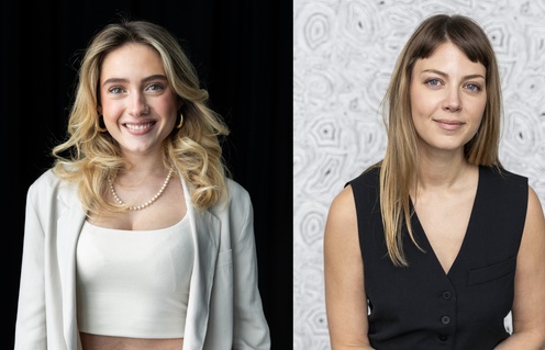 Rosalie Pépin et Catherine St-Laurent réunies devant la caméra de Sophie Deraspe dans le film L'amour au temps des satellites