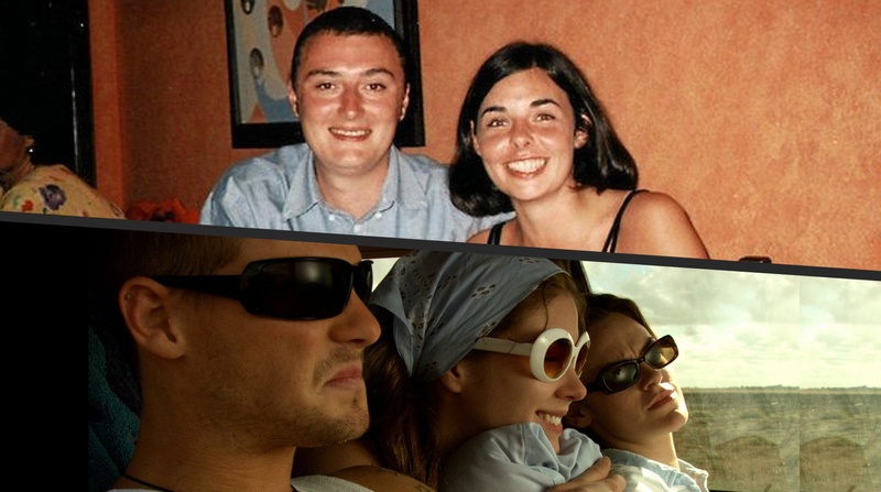 Une photo de Peter Falconio et Joanne Lees et une scène du film Wolf Creek