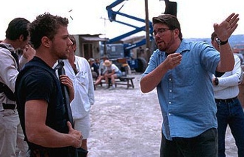 Ryan Phillippe et Christopher McQuarrie sur le plateau du film The Way of the Gun