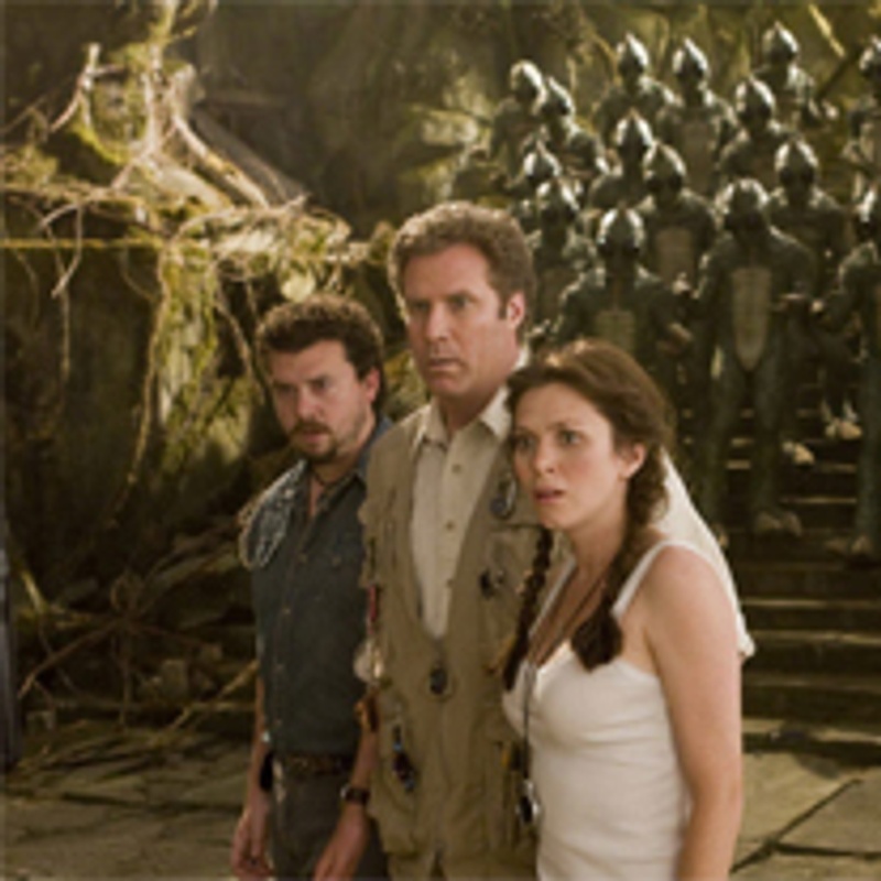 Will Ferrell, Anna Friel et Danny R. McBride dans Terre Perdu