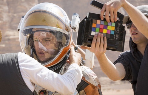Sur le plateau du film The Martian