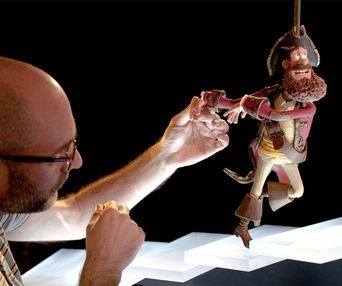 Sur le plateau du film The Pirates! Band of Misfits