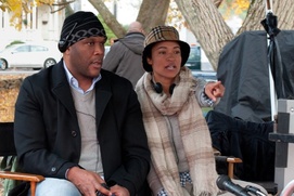 Sur le plateau du film Peeples
