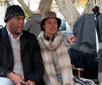 Sur le plateau du film Peeples