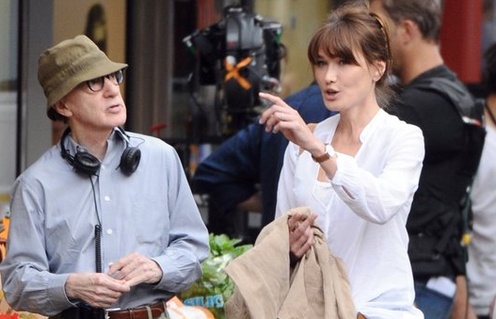 Woody Allen et Carla Bruni-Sarkozy sur le plateau de Midnight in Paris